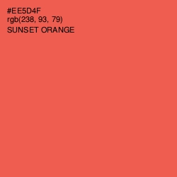 #EE5D4F - Sunset Orange Color Image
